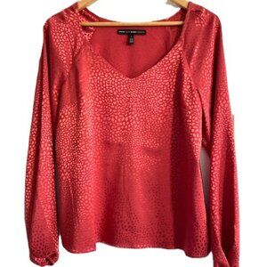 WHBM Long Sleeved Pink/Red Blouse Size Small